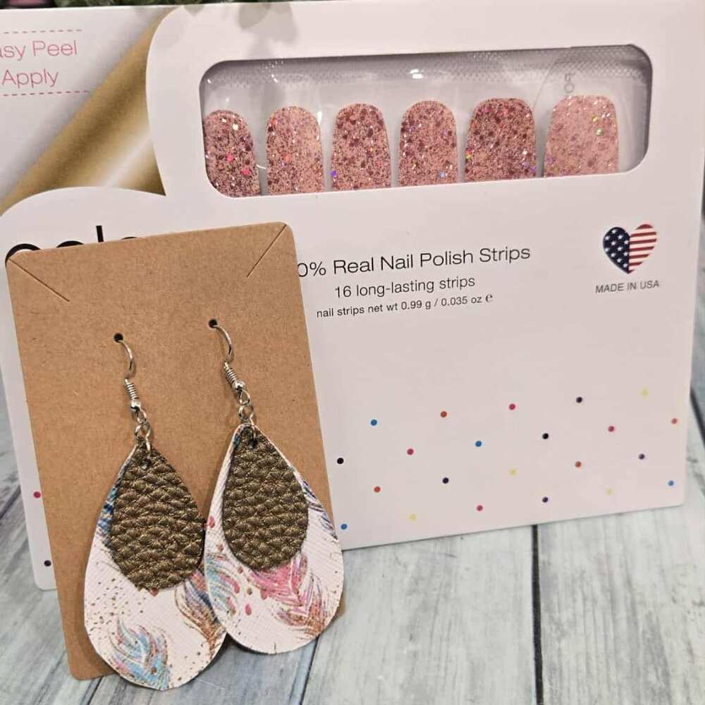 Color Street Spring Pink Glitter Press On Nail Design
